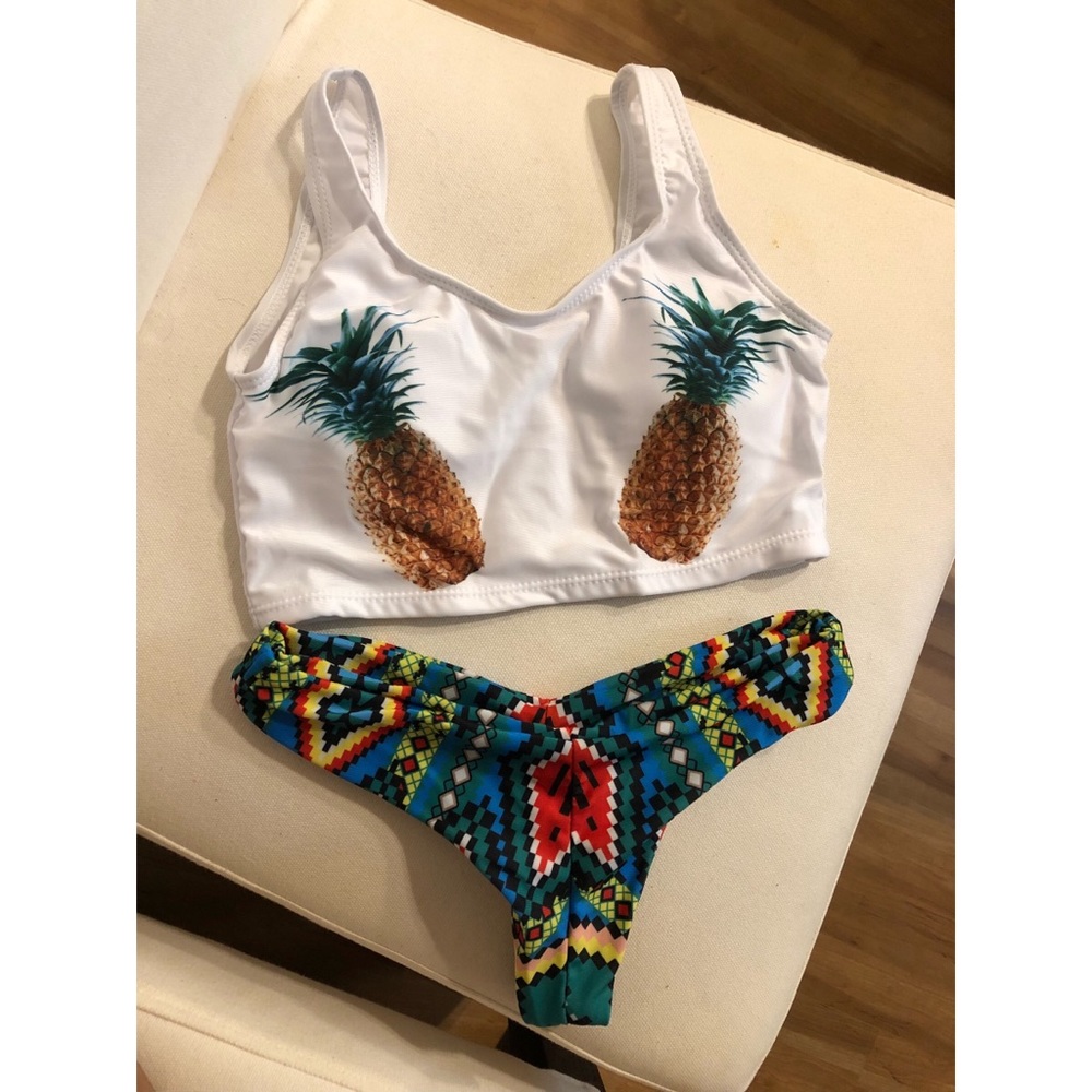 Pineapple bikini (super cheeky/thong bottom)